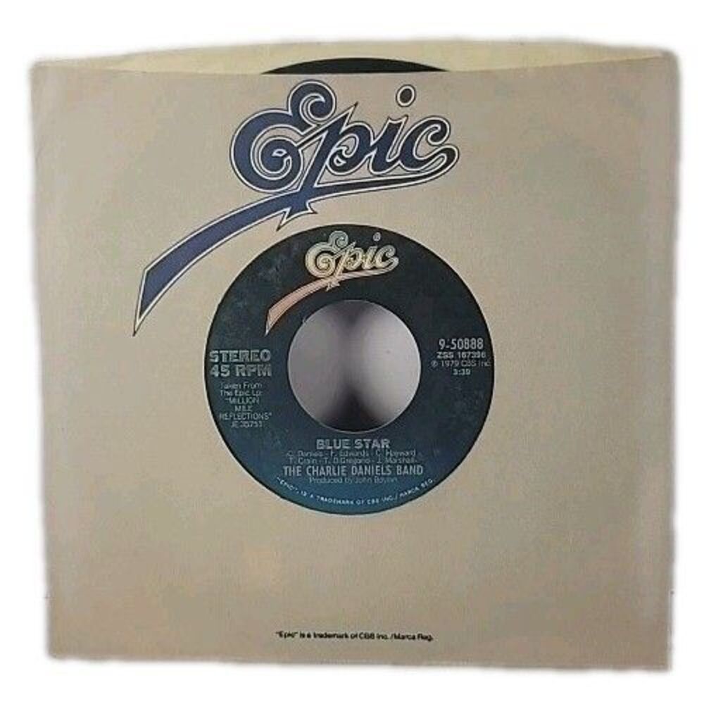 Charlie Daniels Band: Blue Star-In America, EPIC 7" Single 45 RPM Record 9-50888
